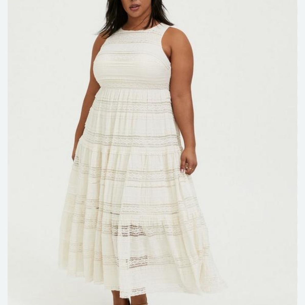 Torrid Cream Sleeveless Maxi Dress